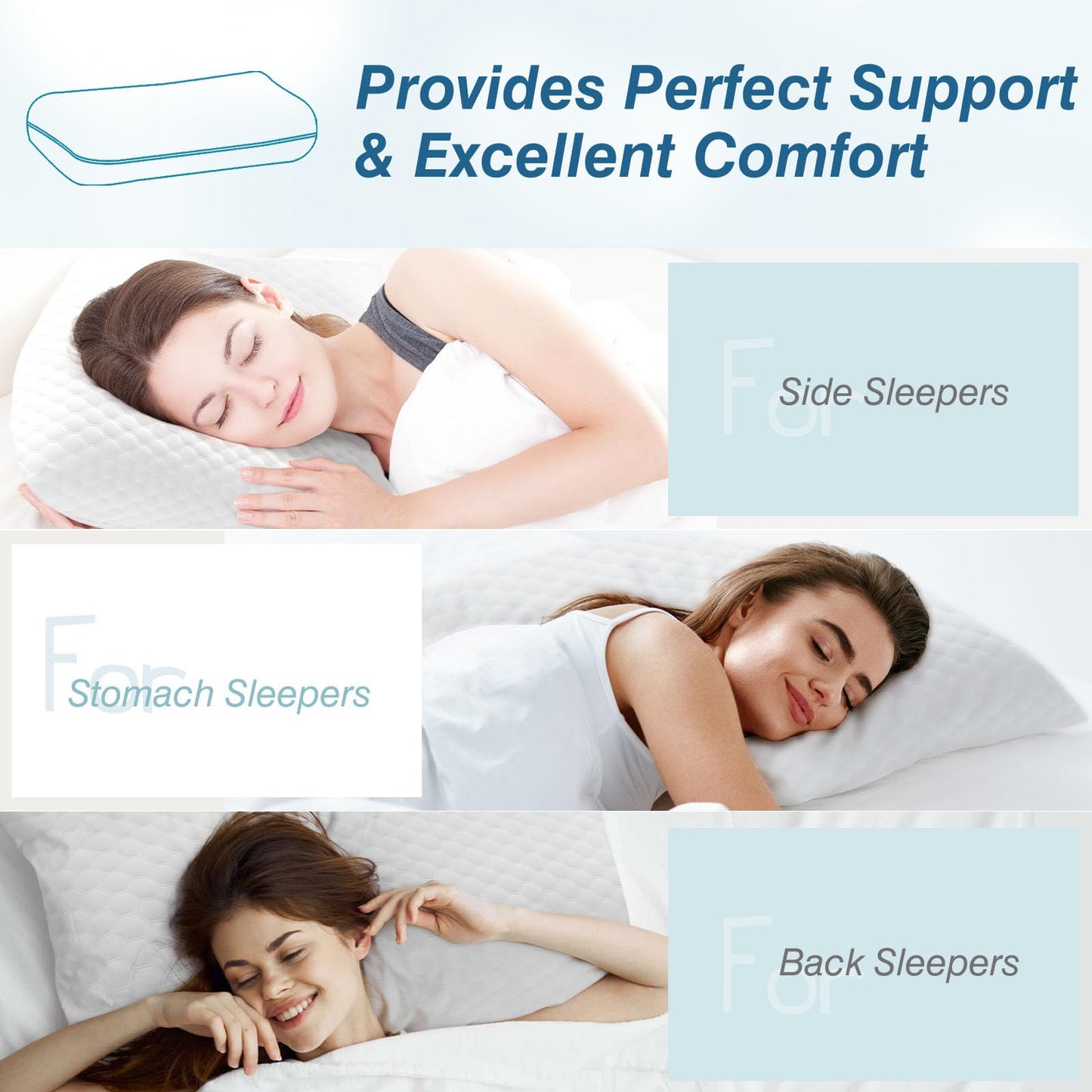 Cooling Memory Foam Pillow for Side Sleepers