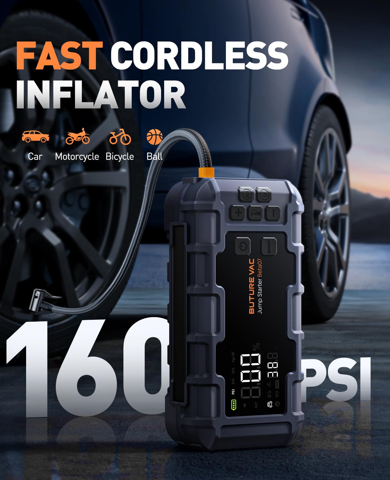 10-in-1 Portable Jump Starter with Air Compressor