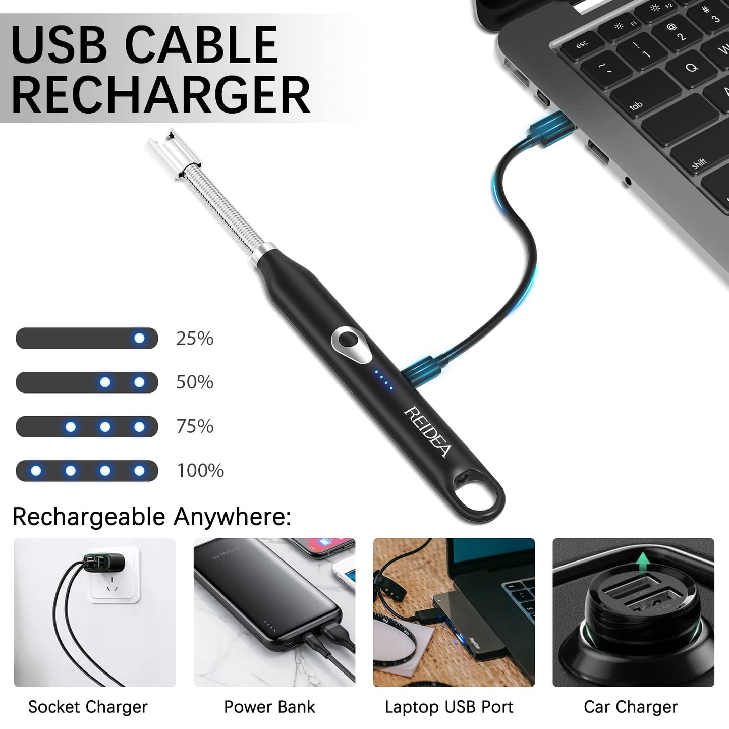 REIDEA USB Rechargeable Flameless Candle Lighter