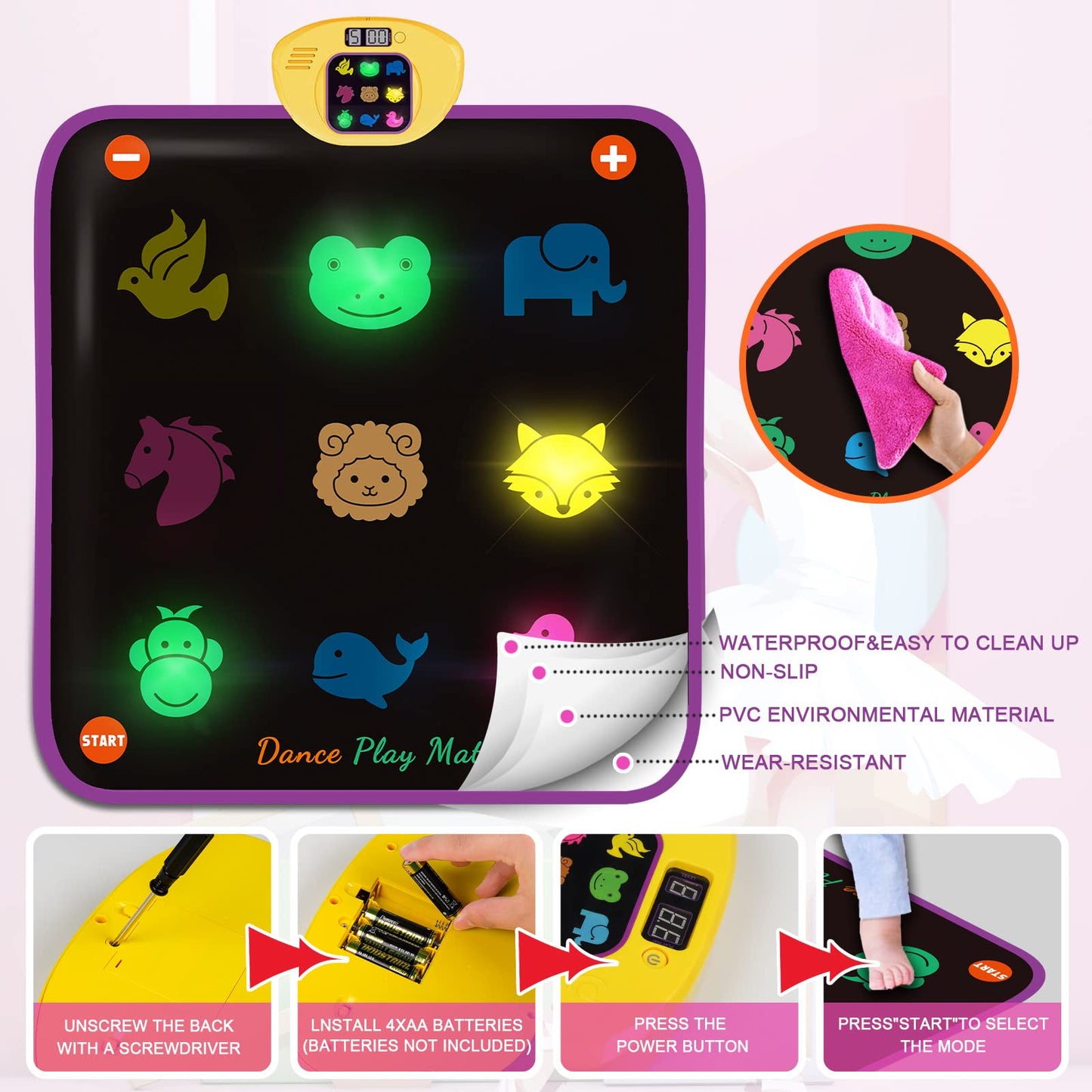Dance Mat for Kids with Volume Control and Modes
