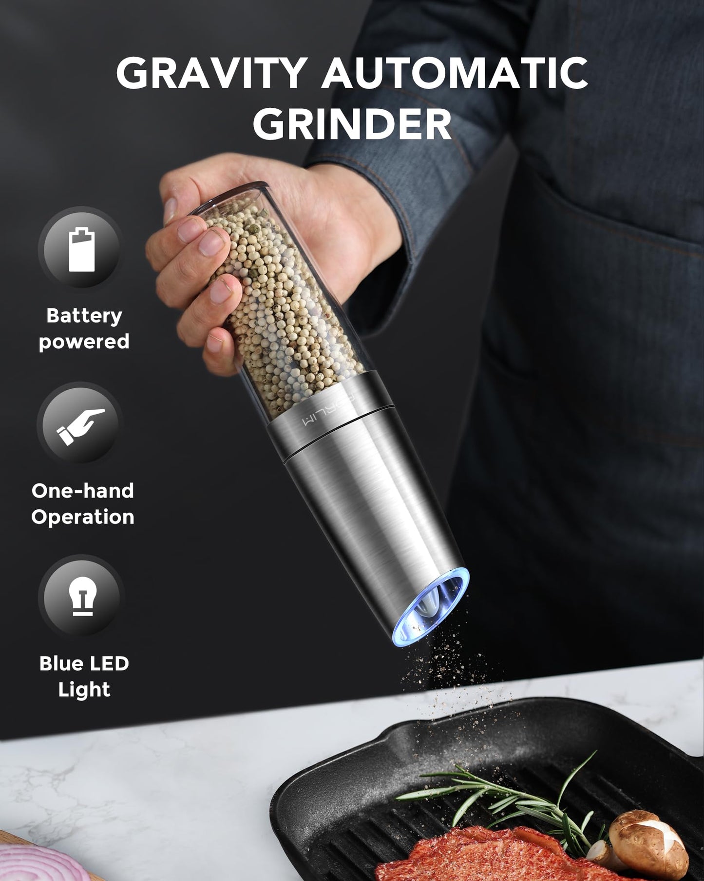 FORLIM Automatic Salt and Pepper Grinder Set