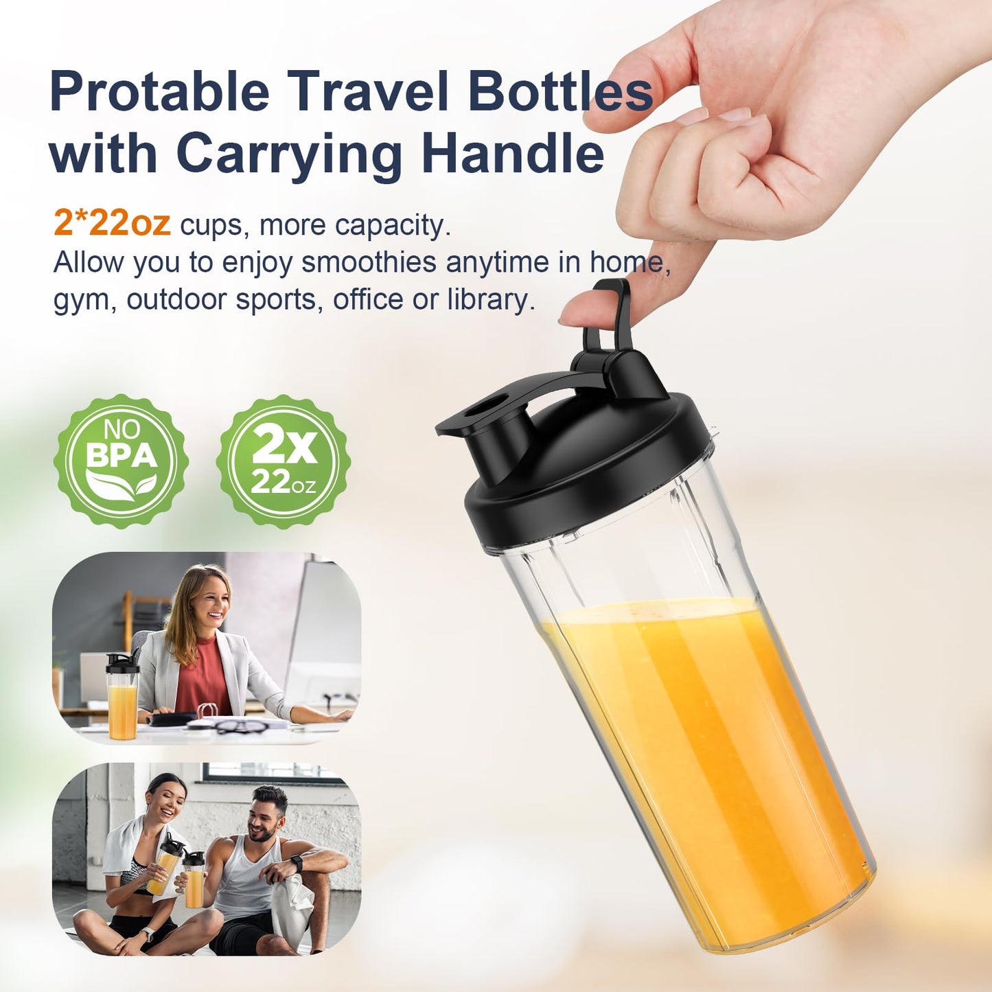 900W Personal Blender with 2 Portable Cups