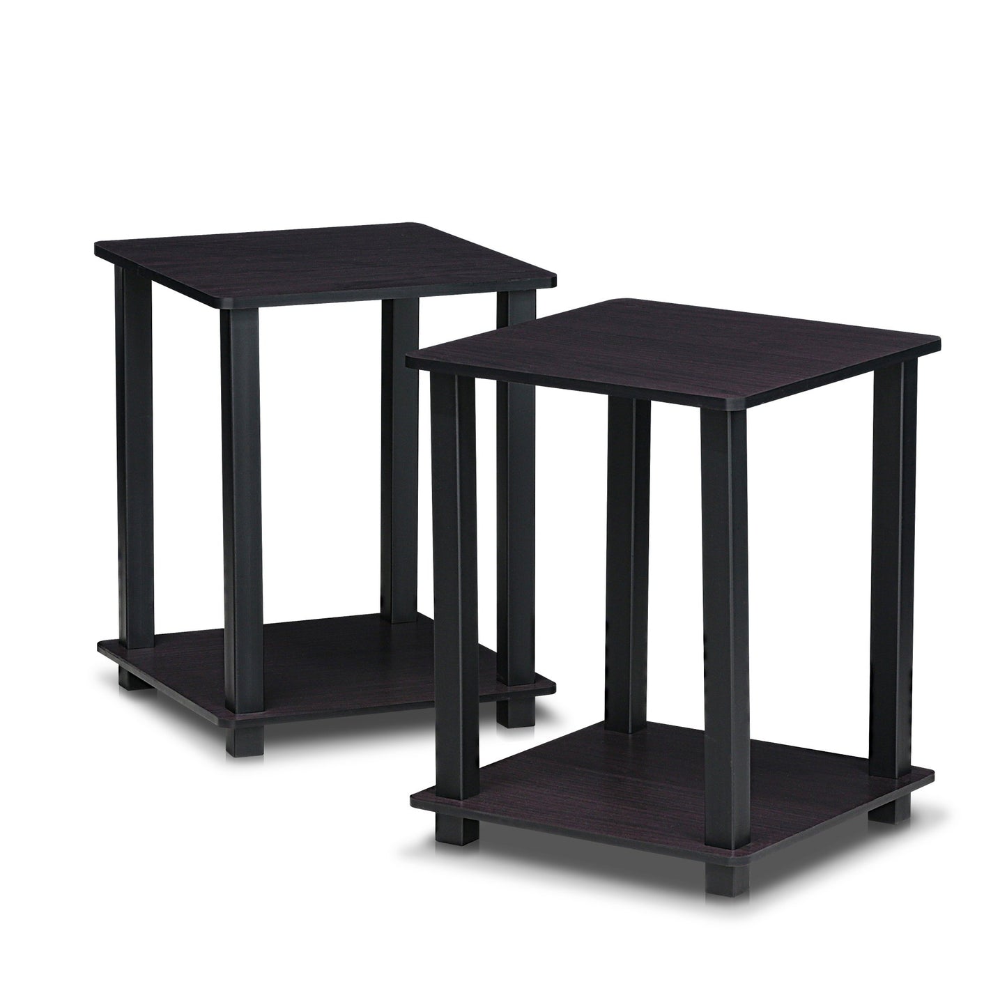 Furinno Set of 2 Dark Walnut End Tables
