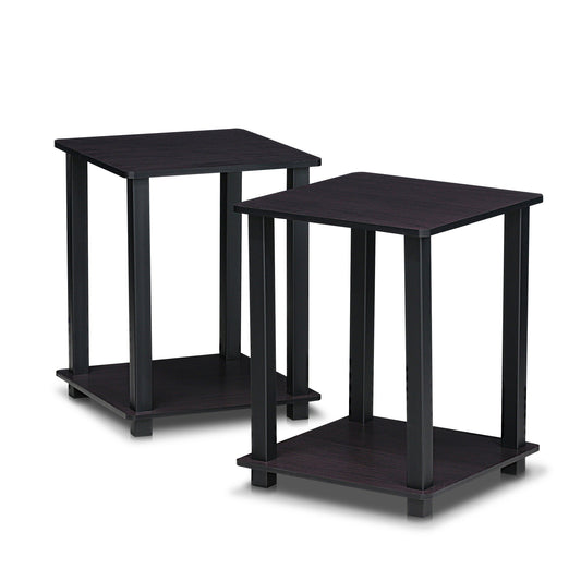 Furinno Set of 2 Dark Walnut End Tables