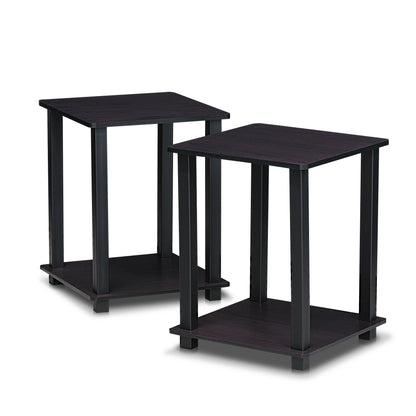 Furinno Set of 2 Dark Walnut End Tables