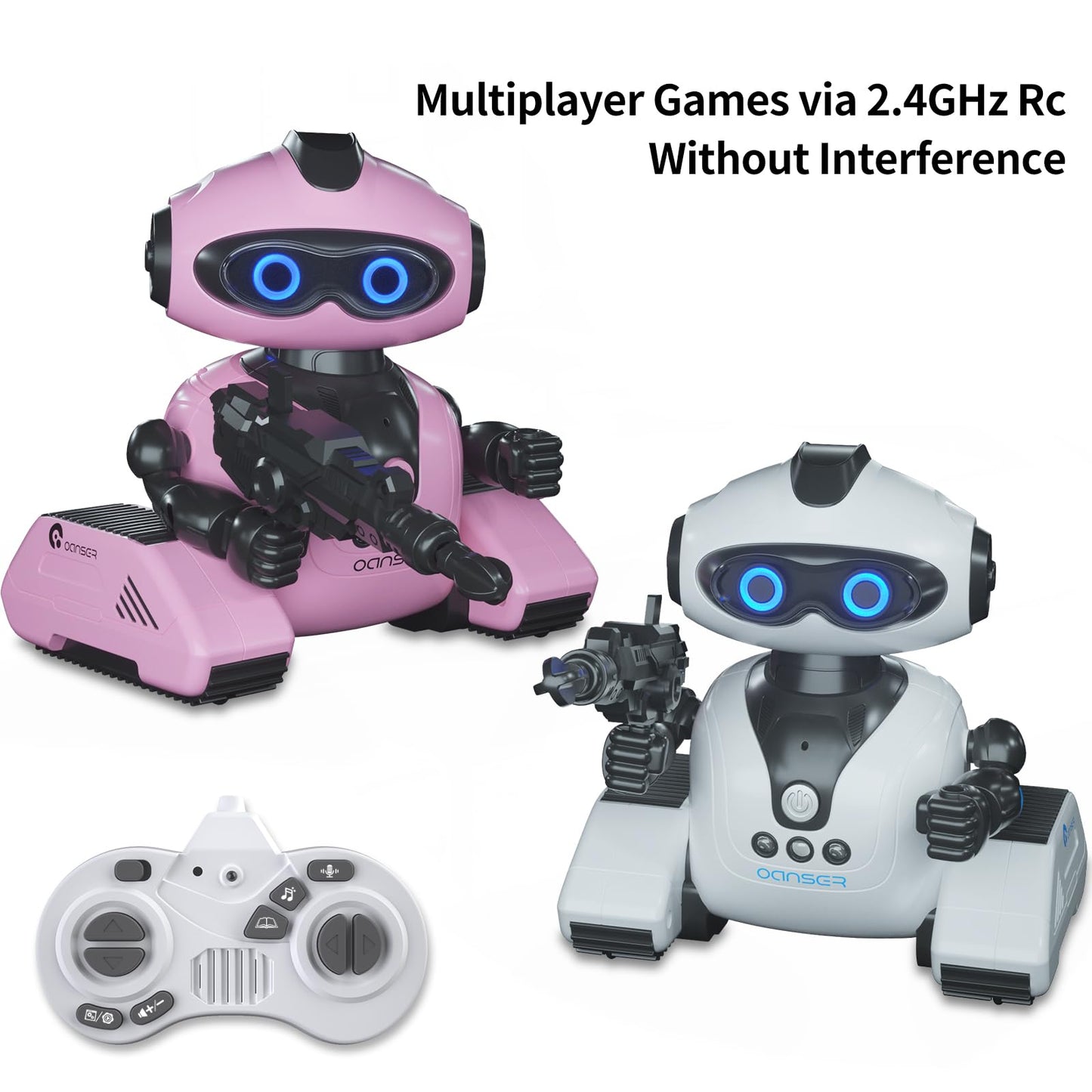 WOWELLO Robot Toys for Kids, Rechargeable Remote Control Emo Robots with Gesture Sensing, Fun Recording and Shining LED Eyes, RC Robot Toys Gifts for 3 4 5 6 7 8 Year Old Boys Girls