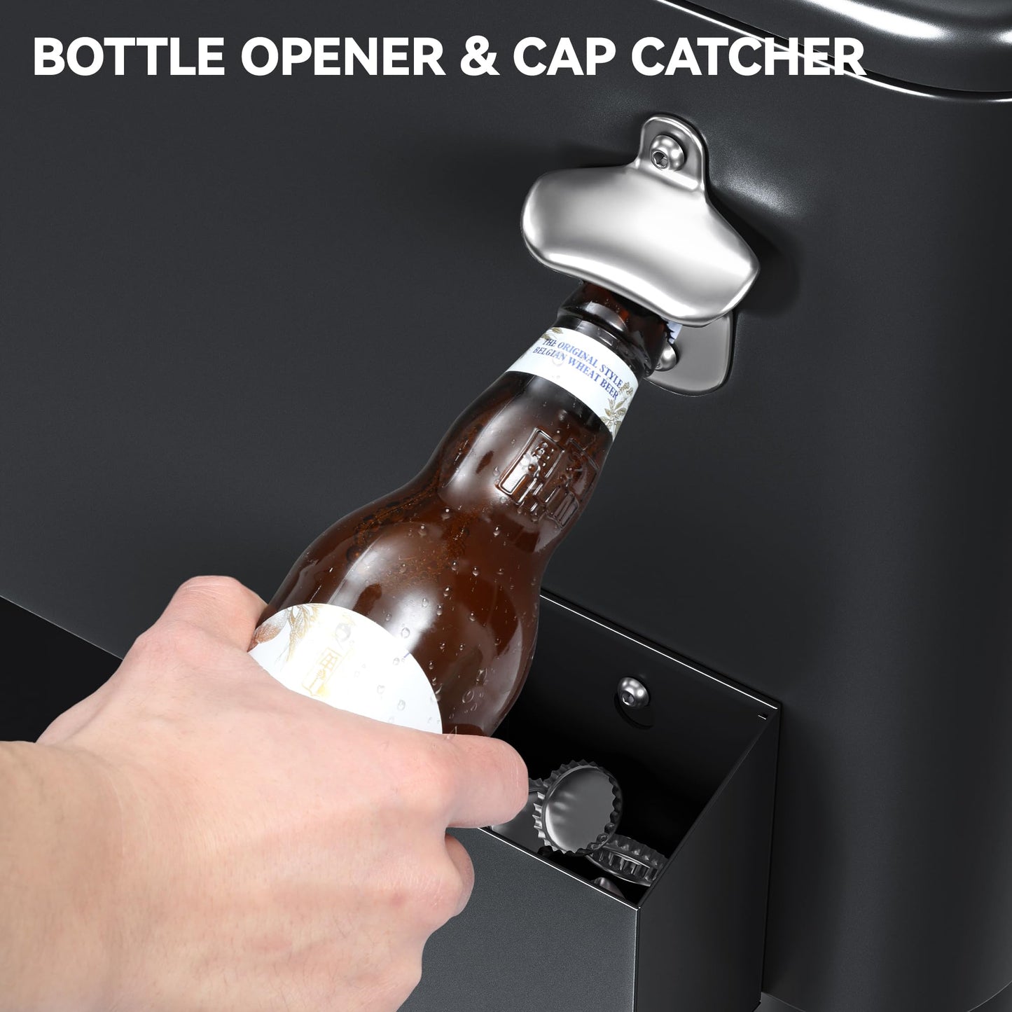 Portable Outdoor Cooler Cart with Bottle Opener