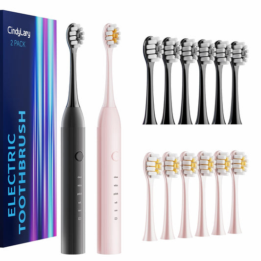 Electric Toothbrush Set with 12 Brush Heads