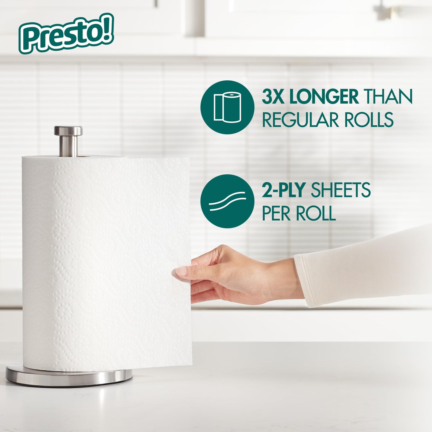Presto! Flex-a-Size Paper Towels, 12 Huge Rolls = 38 Regular Rolls