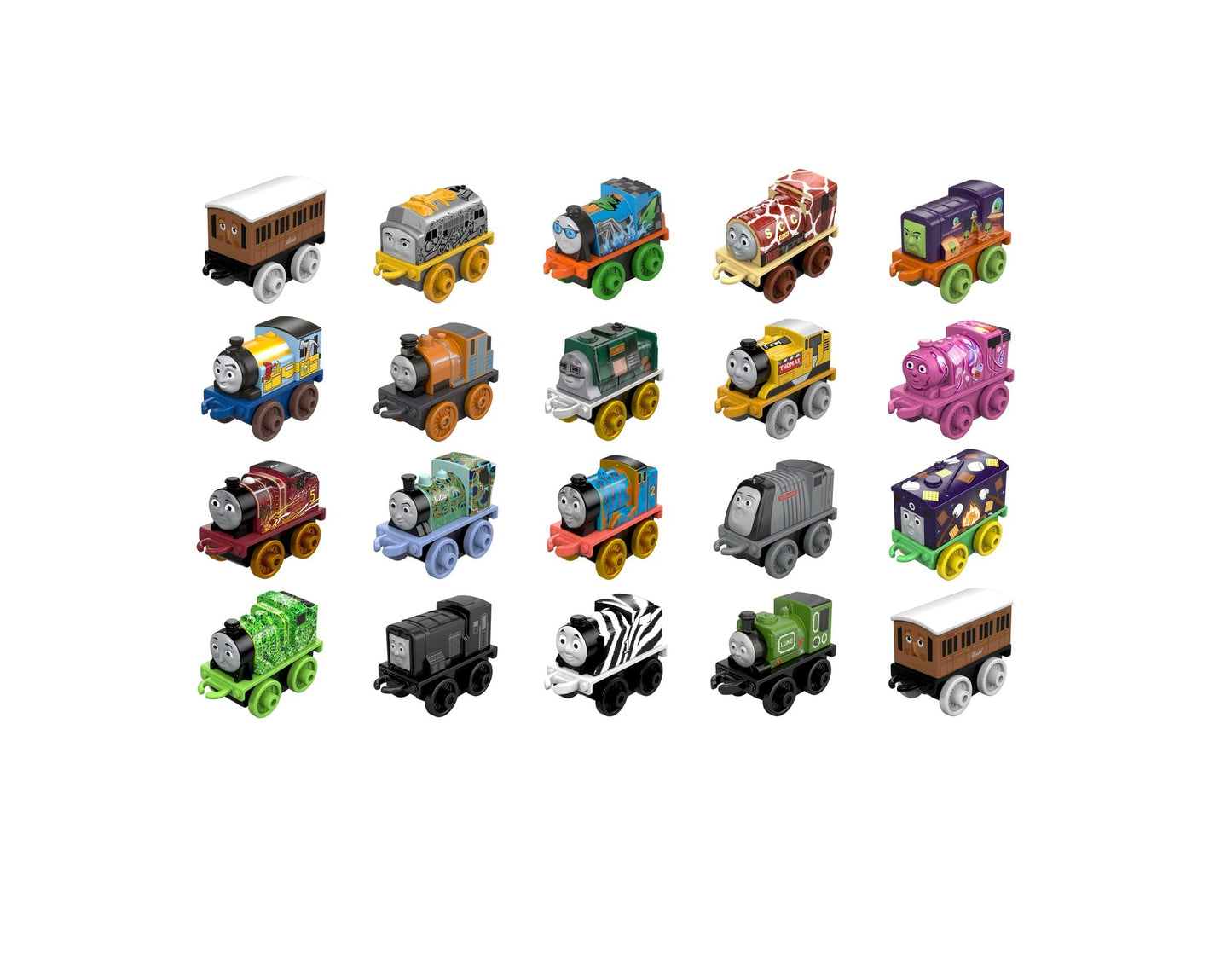 Thomas & Friends Toy Trains MINIS 20 Pack of Miniature Push-Along Engines & Railway Vehicles for Pretend Play Preschool Kids Ages 3+ Years (Amazon Exclusive)