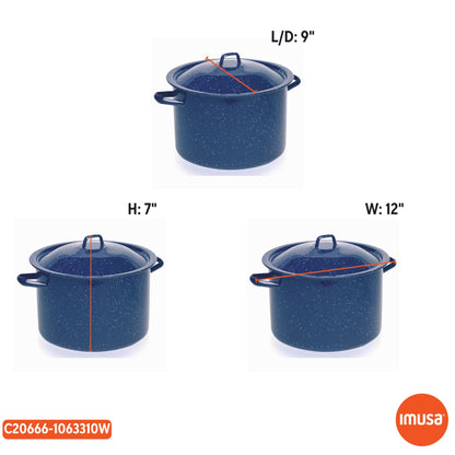 IMUSA 6qt Enamel Stock Pot in Blue