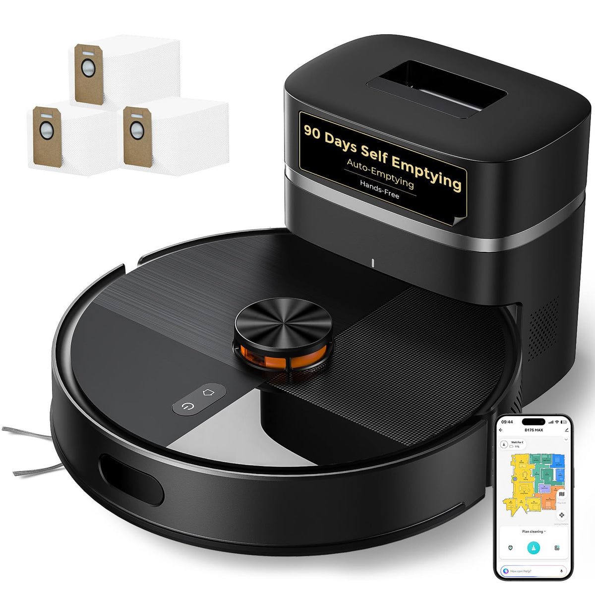 Laser Robot Vacuum and Mop Combo with Self-Empty