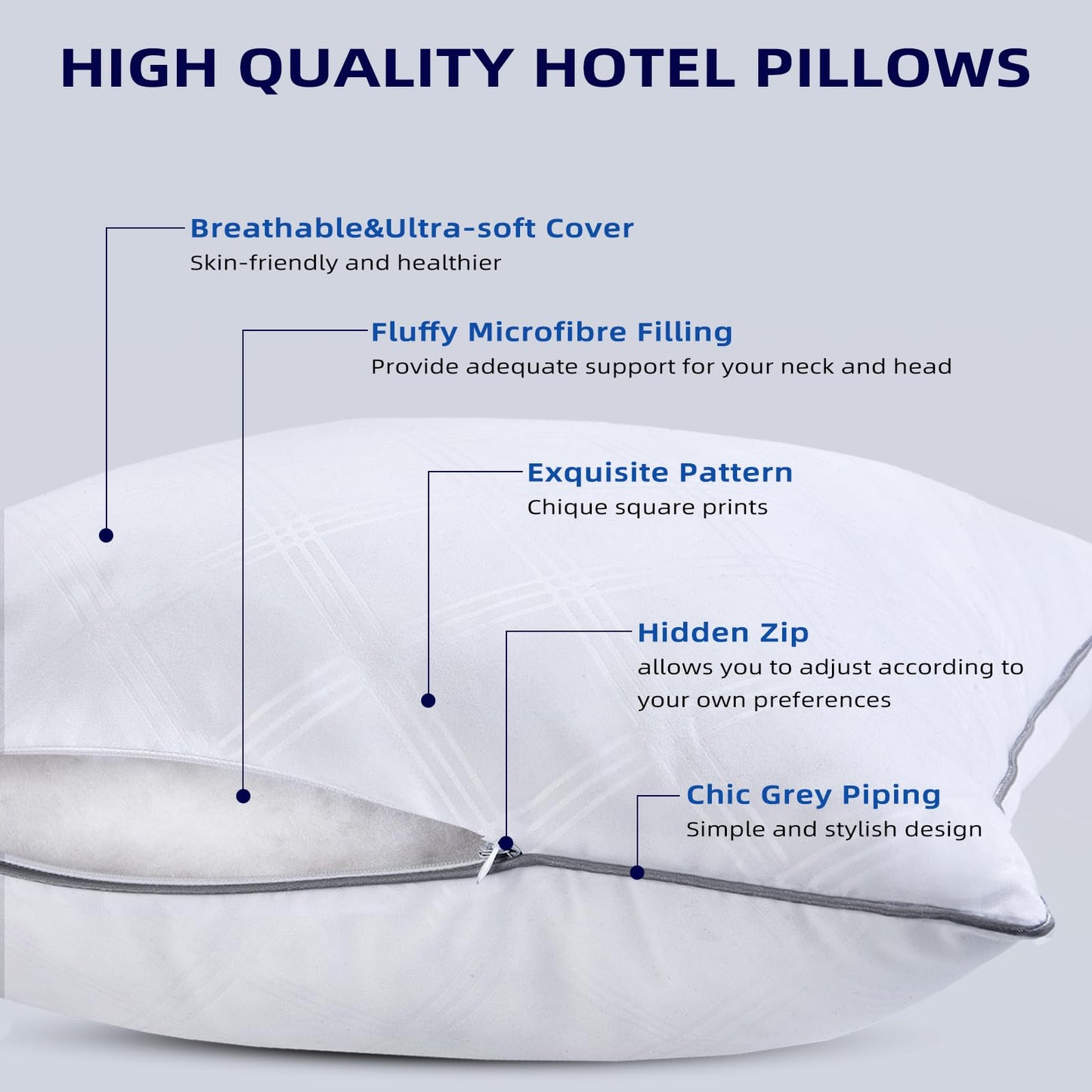 2 Pack Wellos Down Alternative Bed Pillows