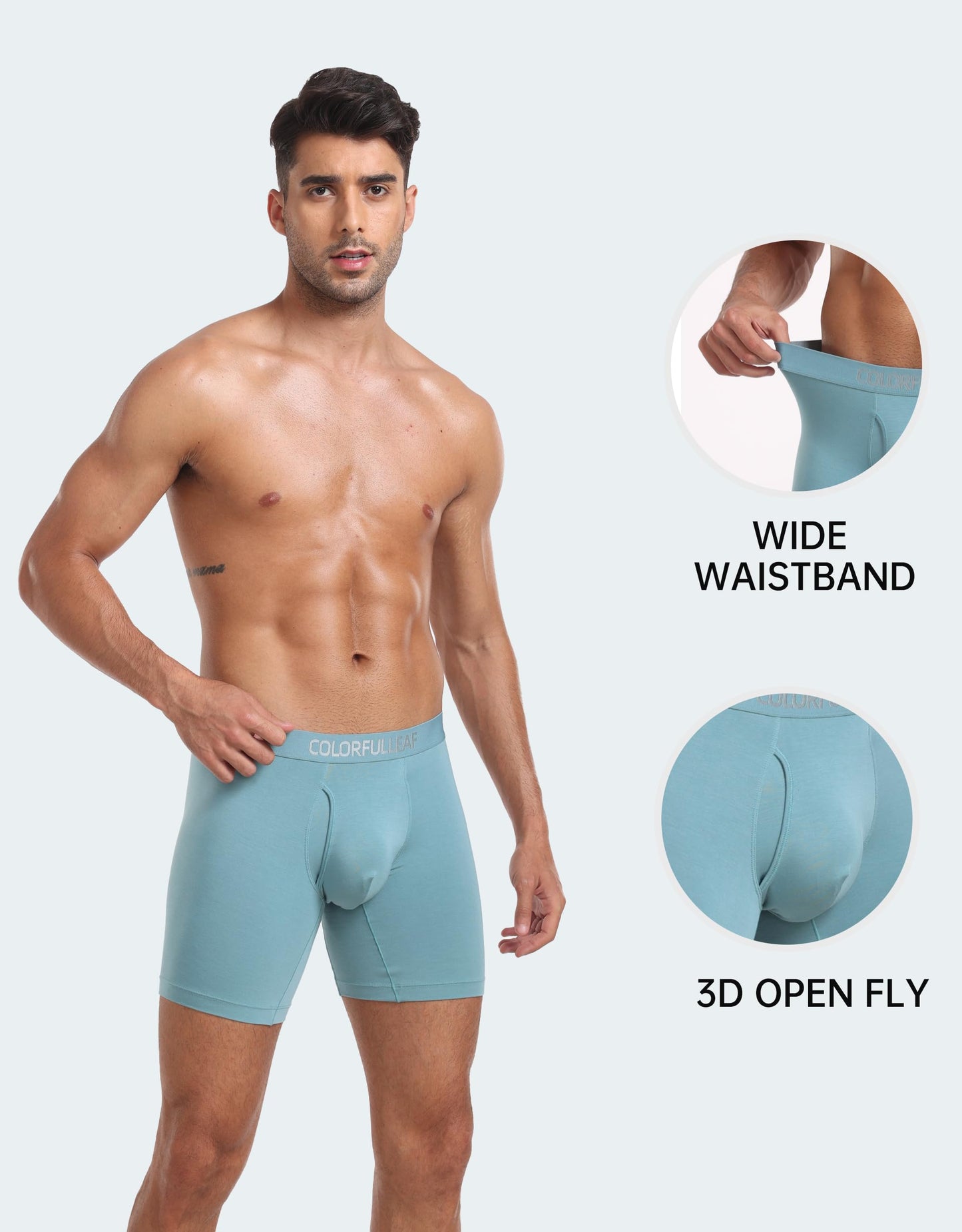 Men's Bamboo Boxer Briefs with 3-D Pouch