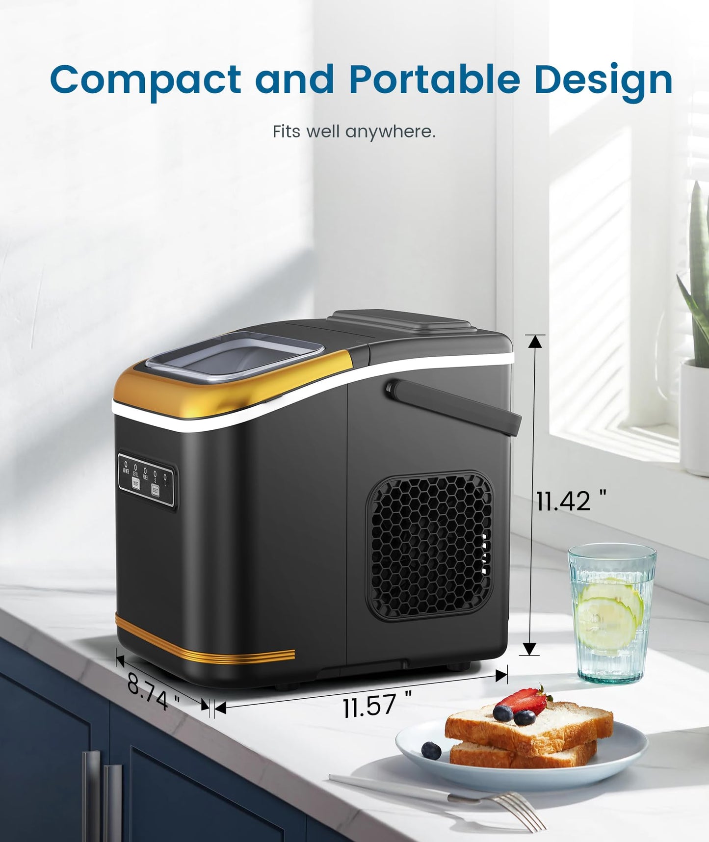 Portable Ice Maker 26.5lbs/24Hrs for Home