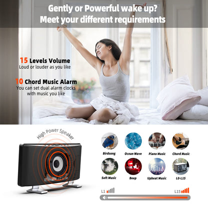 Vibrating Alarm Clock with Bed Shaker