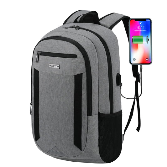 MAXTOP Travel Laptop Backpack Business Backpacks with USB Charging Port Water Resistant School College Bookbag