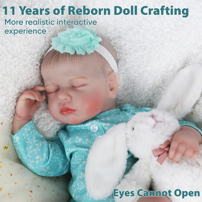 WOOROY Realistic Reborn Baby Dolls - 20 Inch Lifelike Newborn Baby Doll Girl Real Life Baby Dolls Sleeping Soft Weighted Reborn Doll Gift Toys for 3+ Years