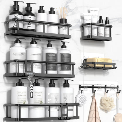 6-Pack YASONIC Shower Caddy with Hooks & Holder