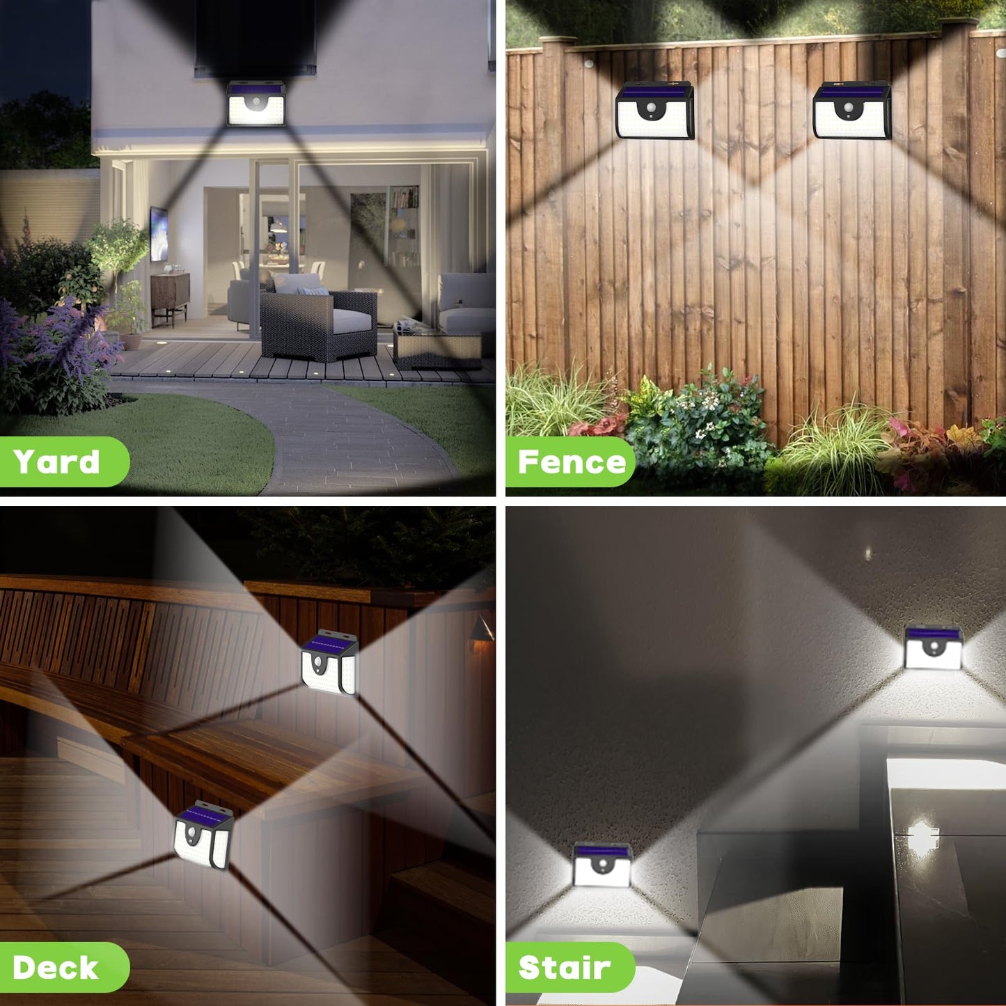 Ornnut 4-Pack Solar Motion Sensor Lights