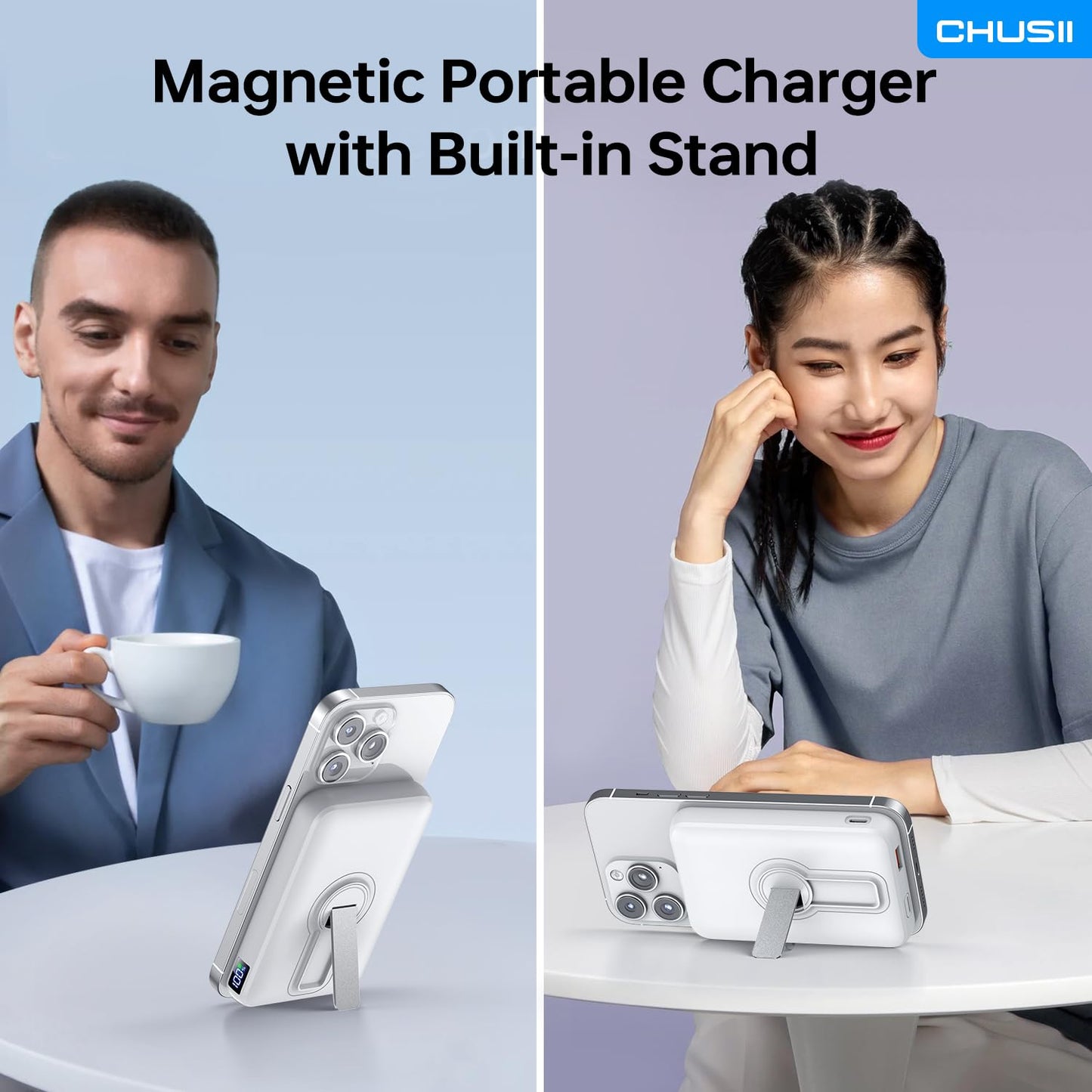 12000mAh MagSafe Wireless Power Bank with Stand