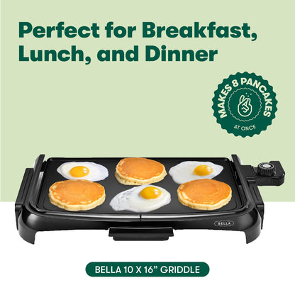 BELLA Smokeless Electric Griddle with Temperature Control
