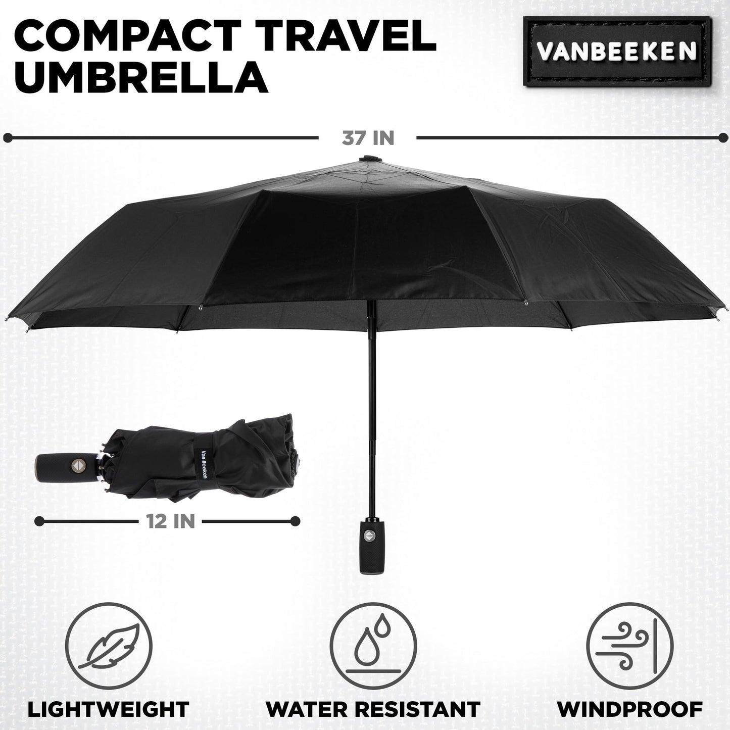 Van Beeken Compact Windproof Travel Umbrella