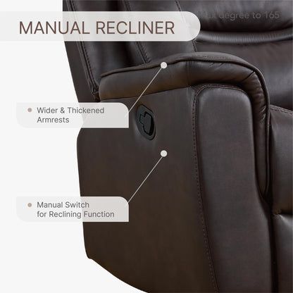 Leather Recliner Swivel Rocker Chair