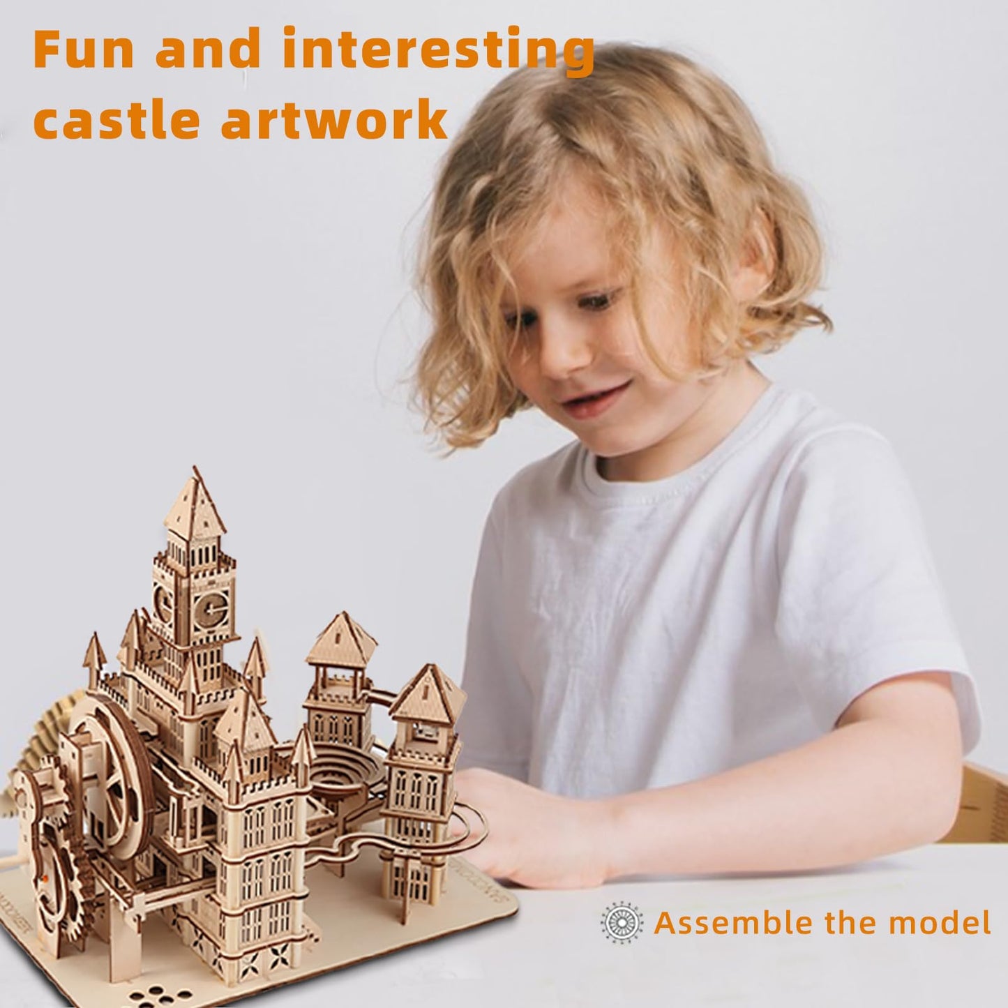 3D Wooden Puzzles Adults Teens, Castle Wooden Puzzle Building Kit LED Lights Music Box Rolling Beads Brain Teaser Puzzles, Retro Castle Puzzles Crafts Mechanical Model for Age 14+Teens…