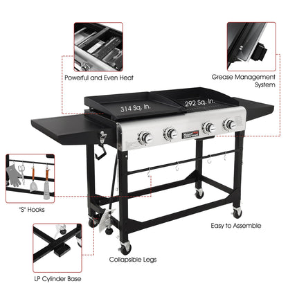 Royal Gourmet Portable Propane Grill and Griddle Combo