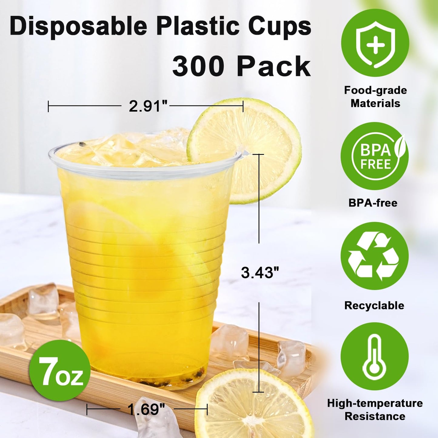 Lamosi 300 Count Clear Plastic Drinking Cups