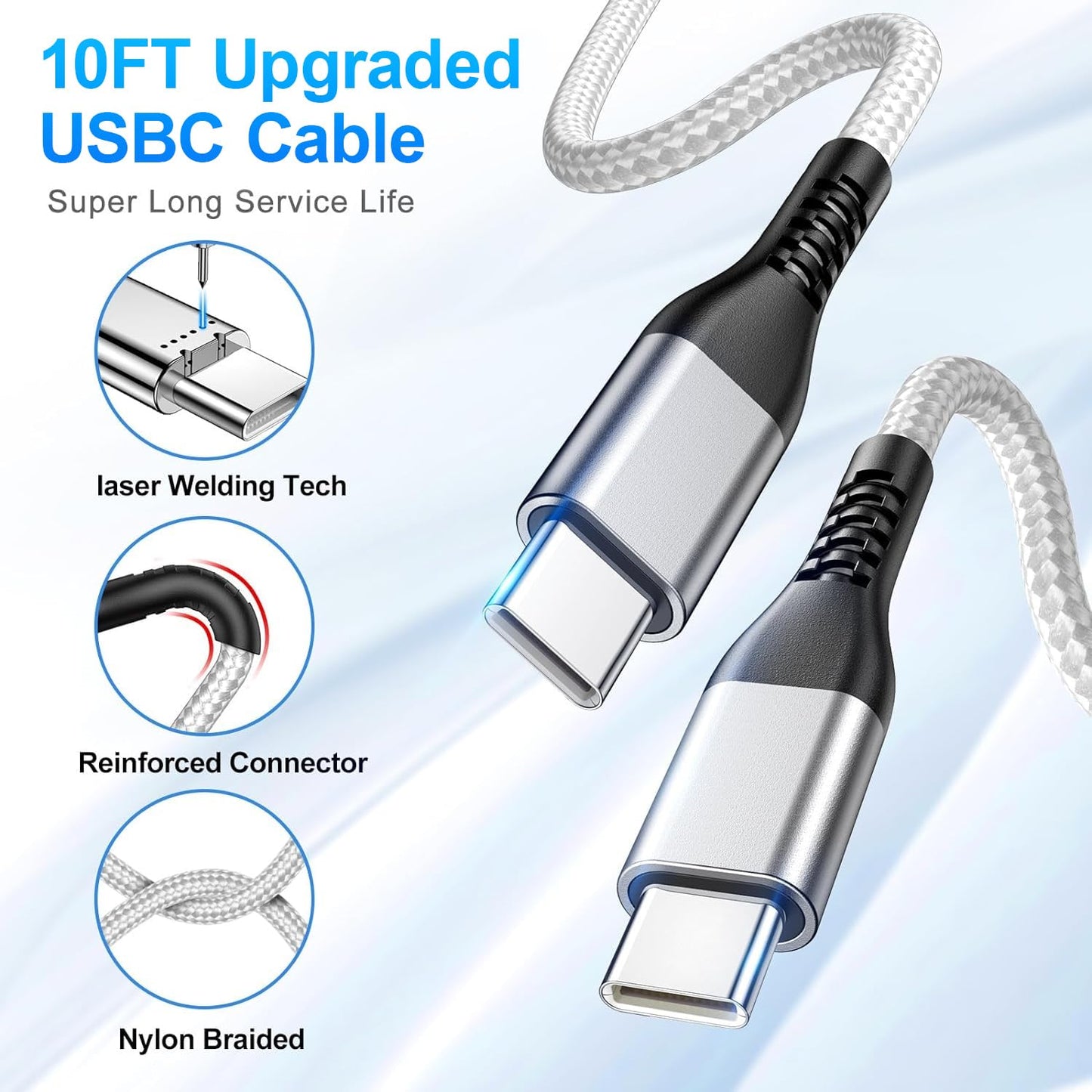30W USB C Fast Charger with 10FT Cable