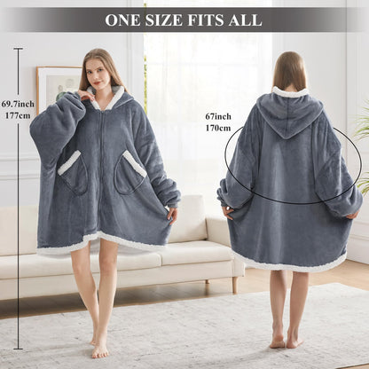 Topcee Oversized Sherpa Fleece Blanket Hoodie