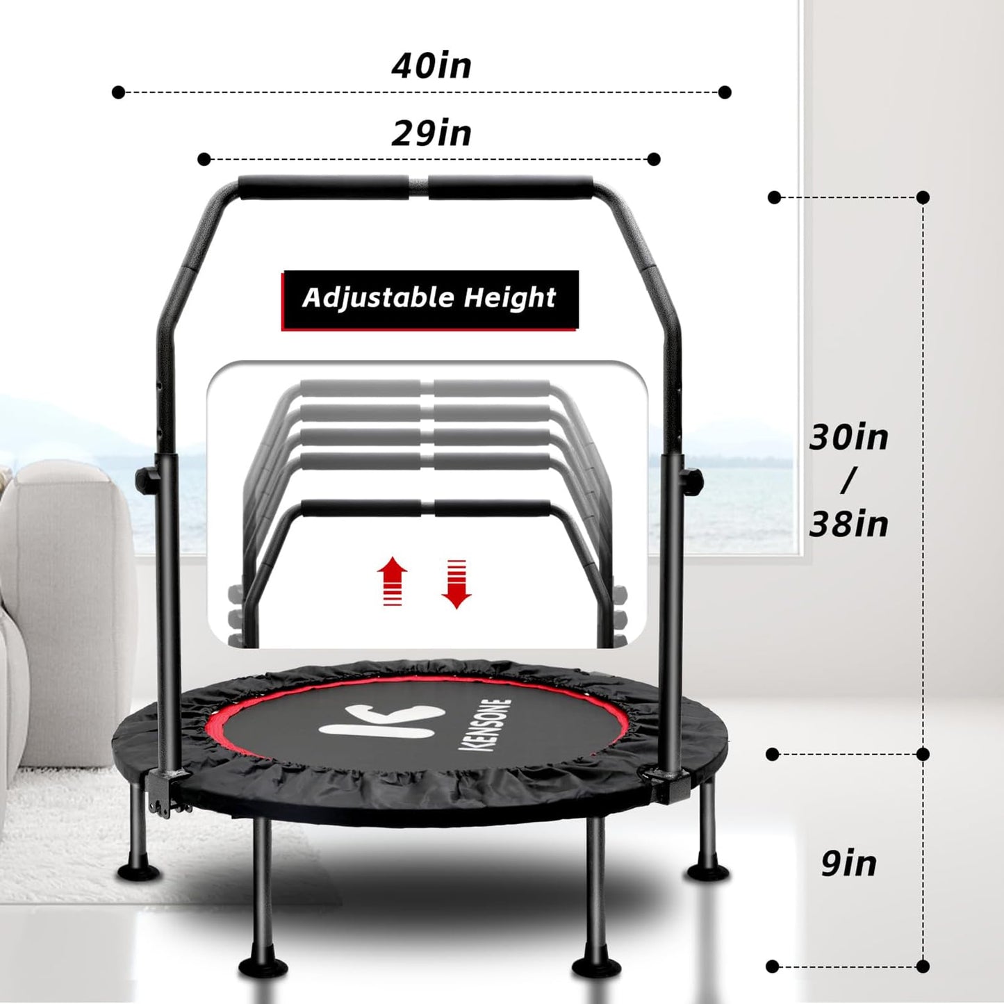 Foldable Mini Trampoline for Indoor Fitness