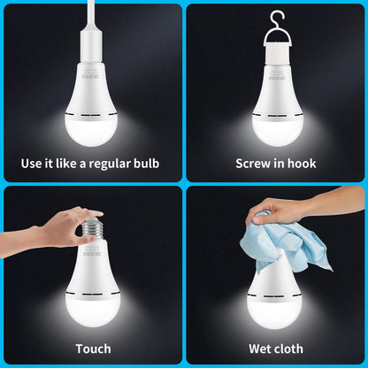 Emergency Rechargeable LED Light Bulb - 4 Pack