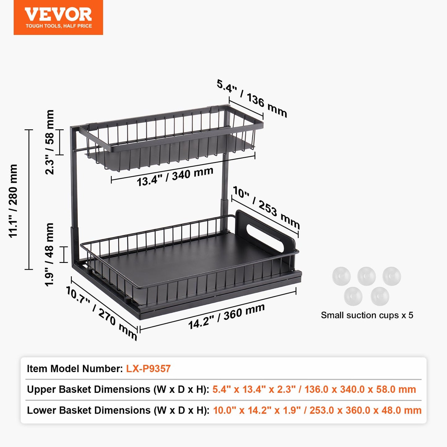 2 Tier Pull Out Cabinet Organizer by VEVOR