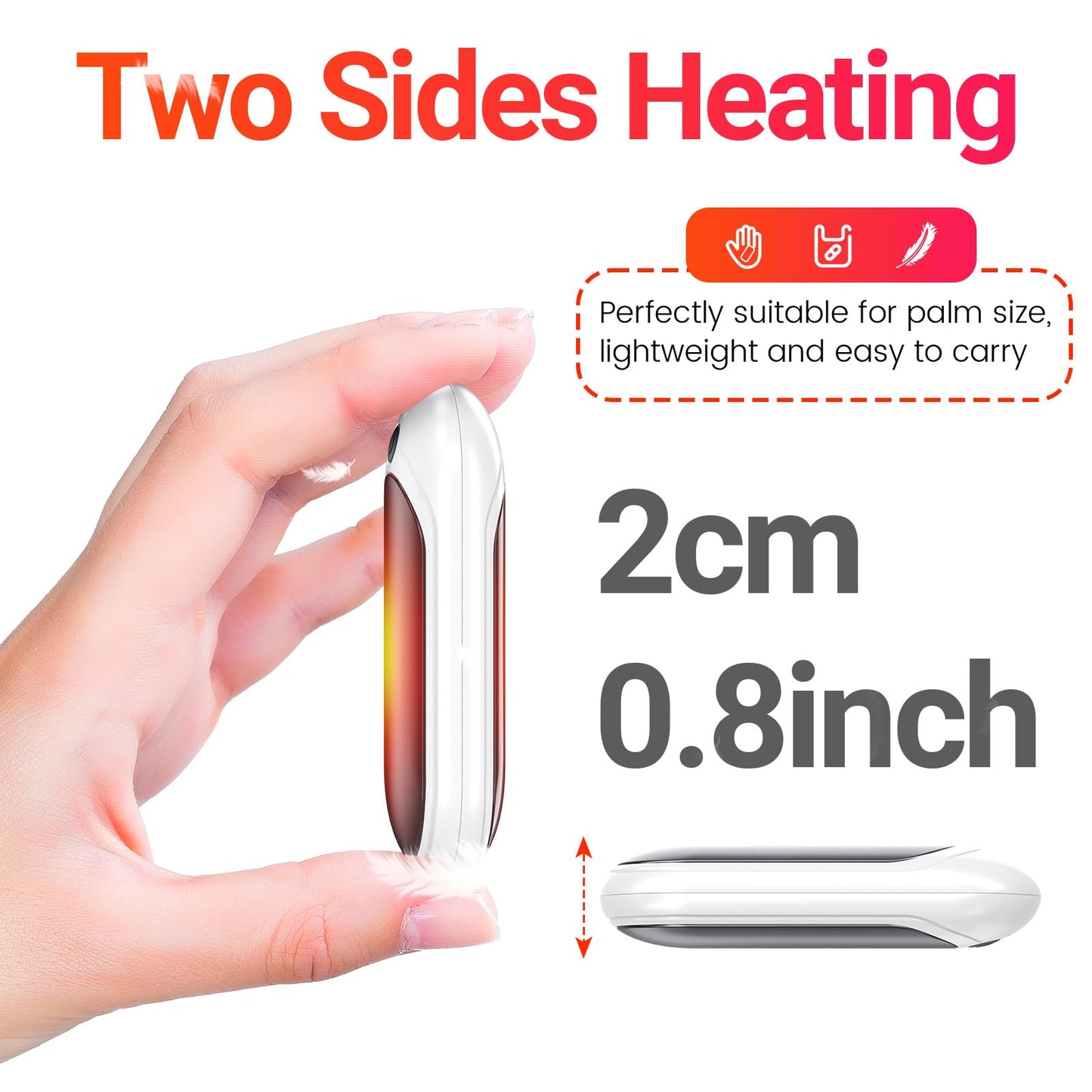 Rechargeable Hand Warmers 2-Pack with Case