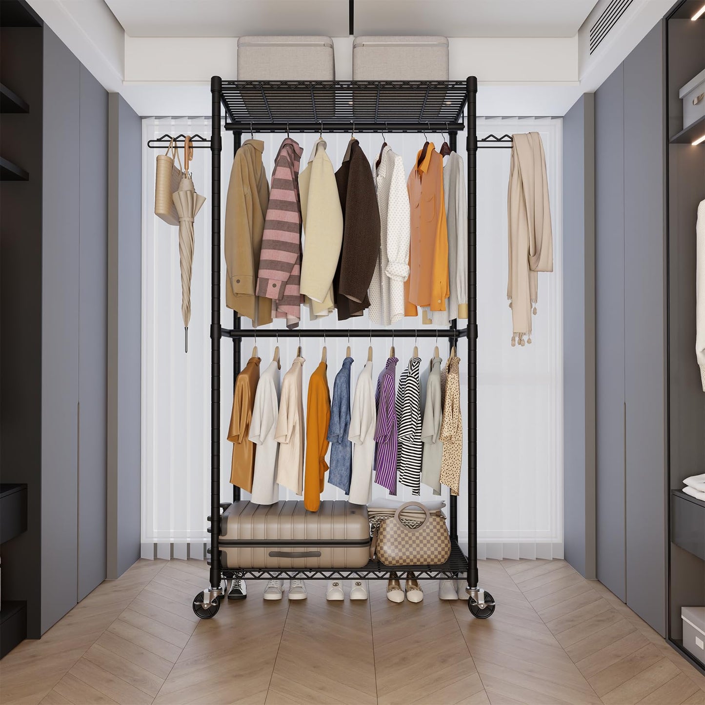 Wiracks Heavy Duty Double Hanging Clothes Rack