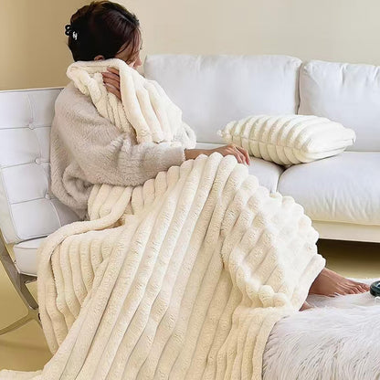 Fuzzy Throw Blanket for Couch Sofa Bed