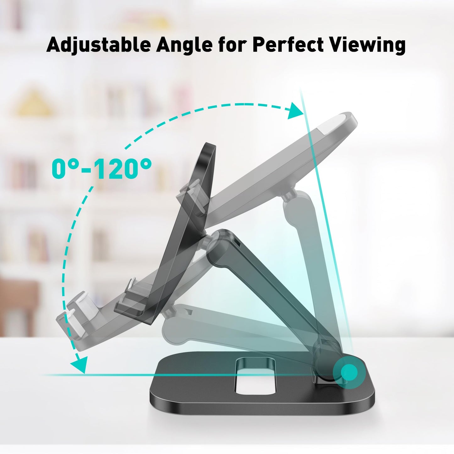 Adjustable Phone Stand for Desk - Foldable Holder