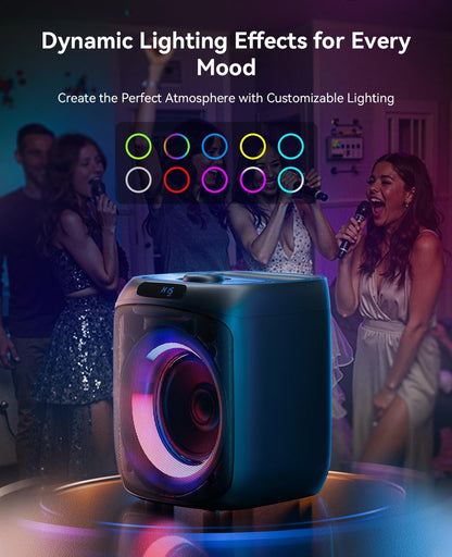 Portable Bluetooth Karaoke Machine with 2 Microphones