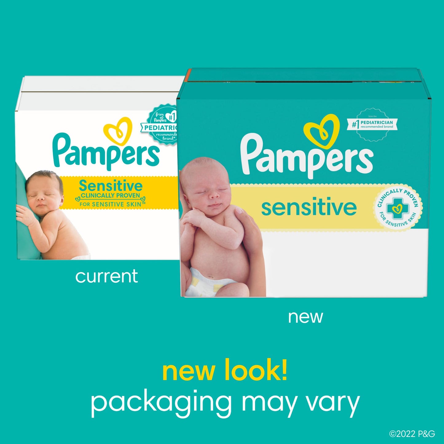 Pampers Sensitive Baby Wipes, Water Based, Hypoallergenic and Unscented, 16 Flip-Top Packs (1344 Wipes Total)