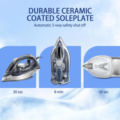 1700W Steam Iron with Ceramic Soleplate