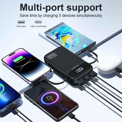 GOBOBIOK 27000mAh Portable Charger with Built-in Cables