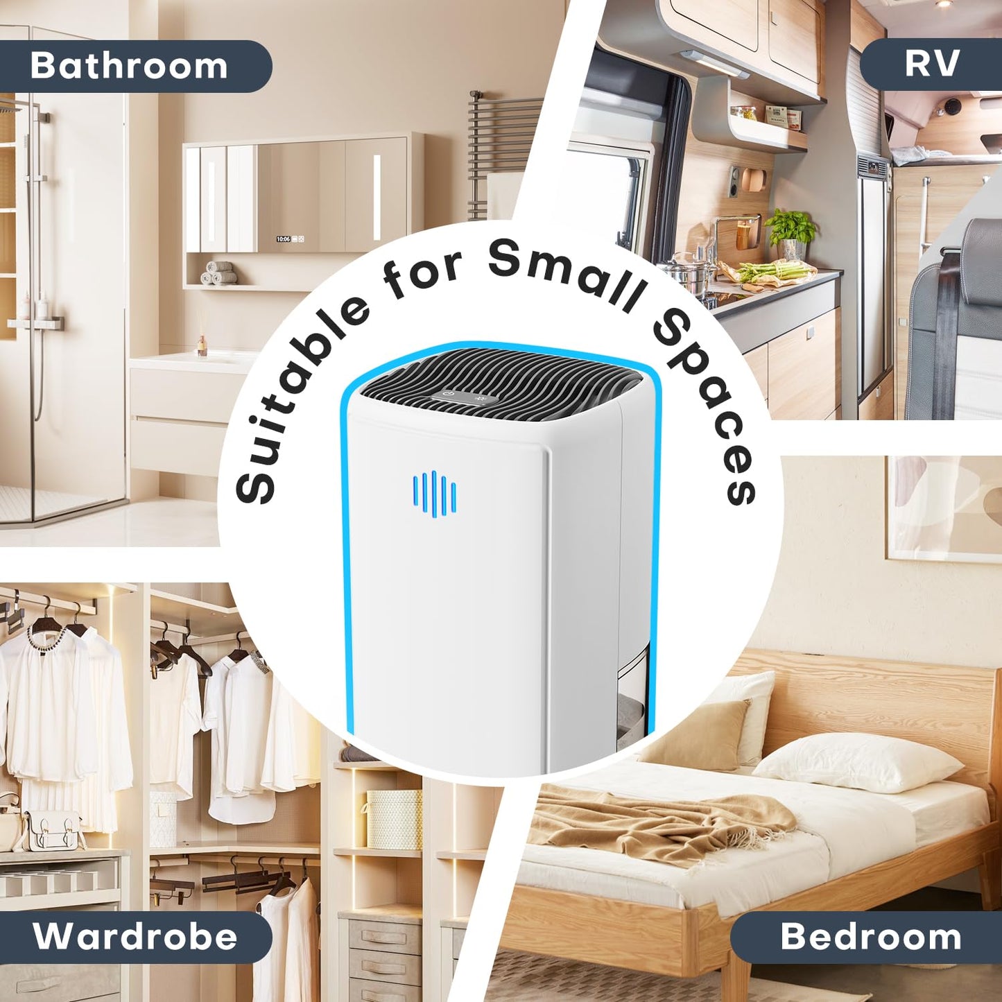 Quiet 38oz Dehumidifier for Home and RVs