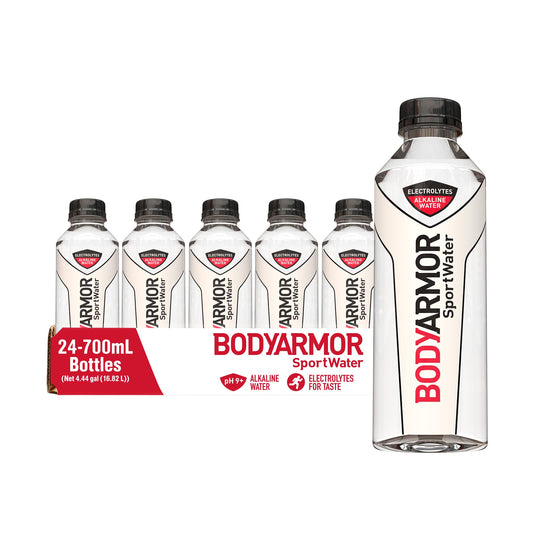24 Bottles BODYARMOR Alkaline Water with Electrolytes, 700mL Pack