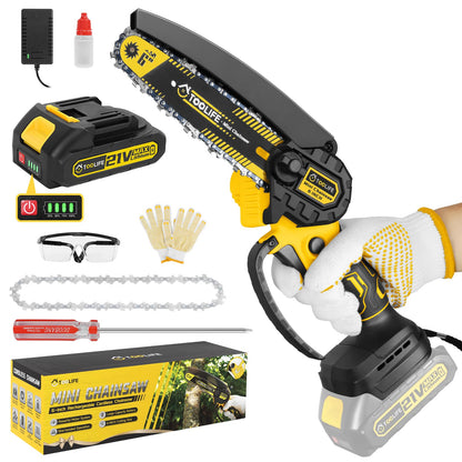 TOOLIFE Mini Chainsaw 6-Inch Electric Tree Cutter