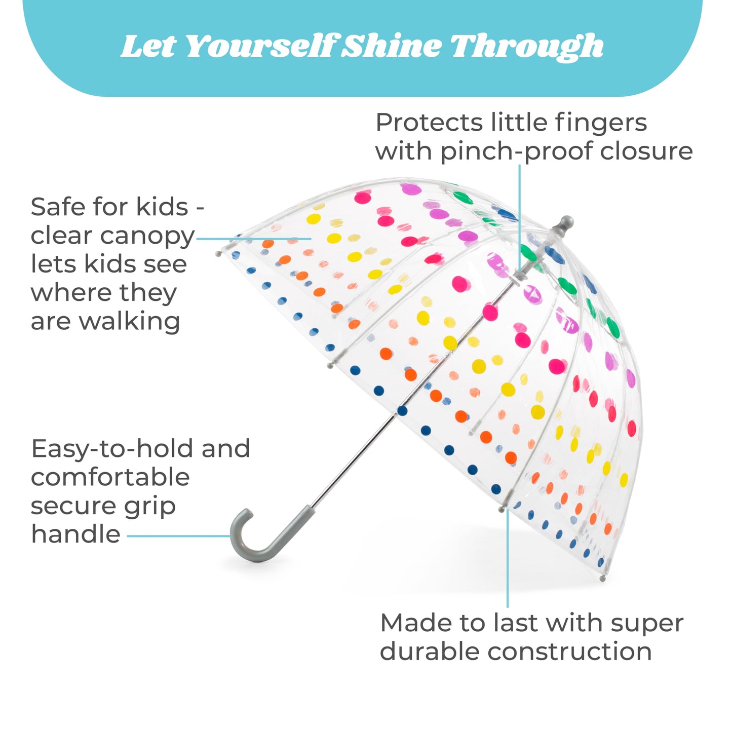 totes Kids Clear Bubble Umbrella for Rain