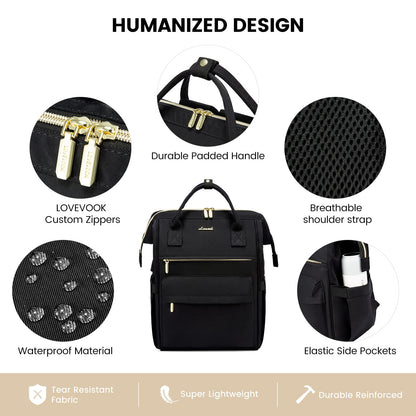 LOVEVOOK Waterproof Laptop Backpack Purse for Women
