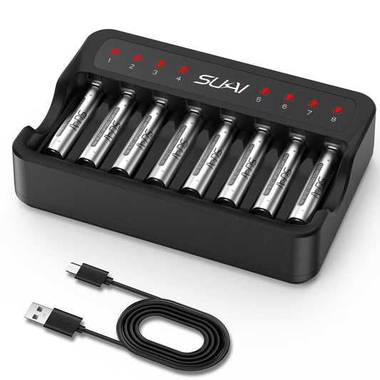 SUKAI Rechargeable AAA Batteries with Smart Charger